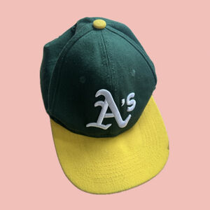 Oakland Athletics A’s Vintage Snapback Hat New Era 9FORTY Green Yellow